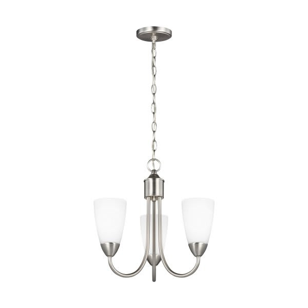Generation  Lighting Seville 3-Light Brushed Nickel Modern Hanging Chandelier