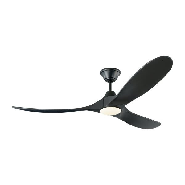 Generation Lighting Maverick Led 60" Outdoor Black Ceiling Fan Black Blades W/ Remote