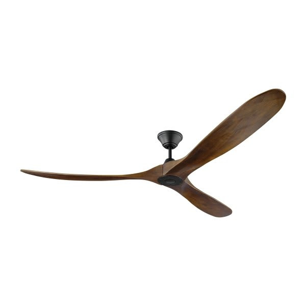 Generation Lighting Maverick Max 70" Outdoor Black Ceiling Fan Dark Walnut Blades Remote