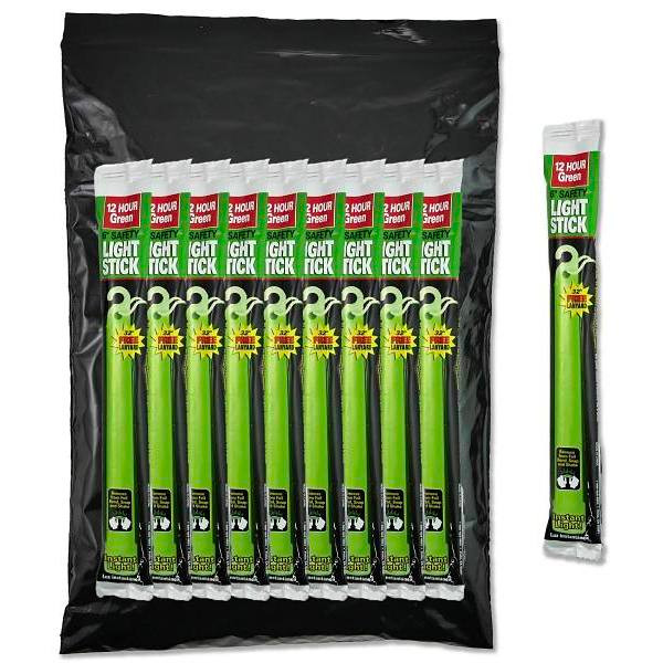Ready America 12 Hour Lightstick In Green Package Of 10