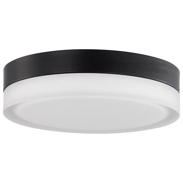 Satco Pi 11"" Led Flush Mount Black Fixture With Etched Glass