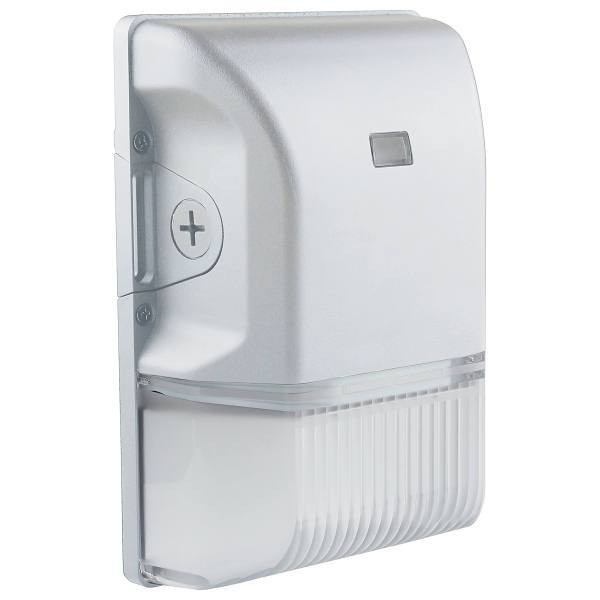 Satco Led Small Wall Pack With Photocell, Cct Selectable, 20 Watt, White