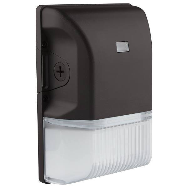 Satco Led Small Wall Pack With Photocell, Cct Selectable, 20 Watt, Black