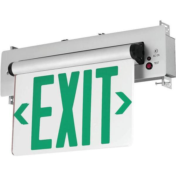 Hubbell Lighting 3.72 W Brushed Aluminum Double Face Integrated LED Exit Sign W/ Battery
