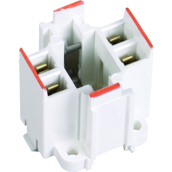 Satco Compct Fluorescent Bulb Holder Snap-In 4-Pin G24q-3/Gx24q-3 Base Pack Of 4