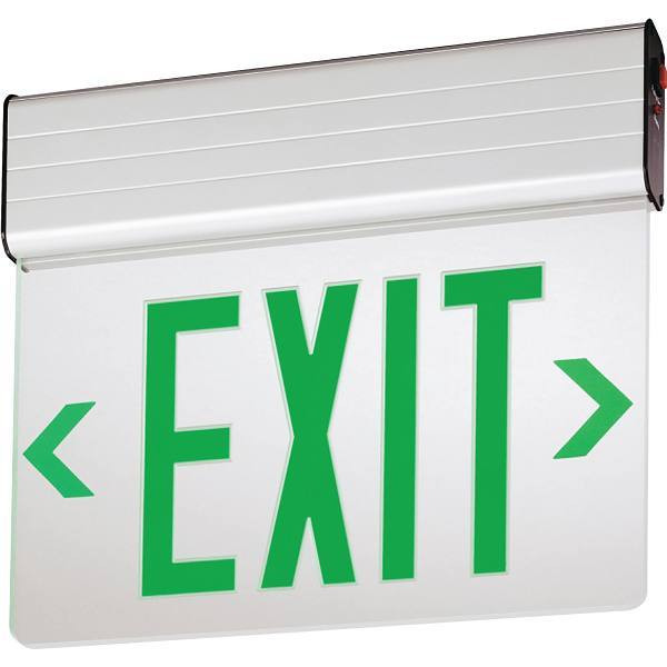 Lithonia Lighting Edg Aluminum LED Green Emergency Exit Sign