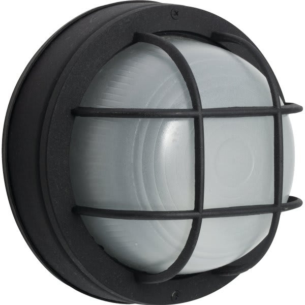 Seasons Incandescent Round Outdoor Wall Sconce (Black)