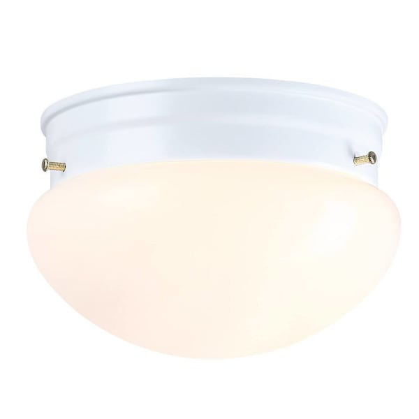 Seasons 6-Inch Dome 1-Light 60w Incandescent Flush Mount Light, White