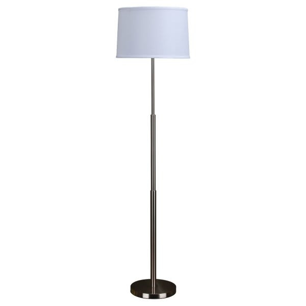 Arkansas Lighting 61" Floor Lamp Brushed Nickel With White Linen Shade