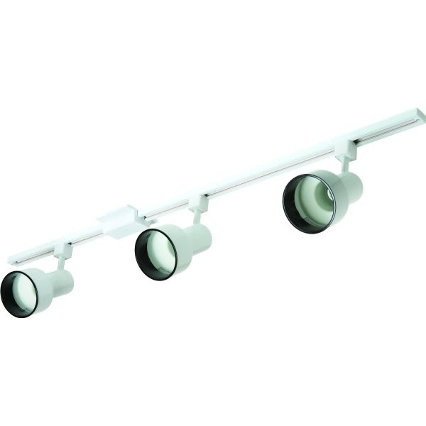 Satco Three-Light Halogen Track Light Fixture, Adjustable, White