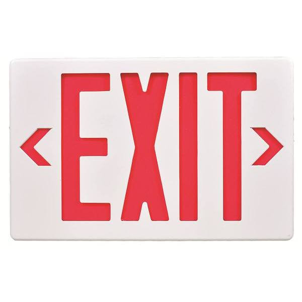 Maintenance Warehouse 120/277v Red LED Exit Sign With Battery Backup
