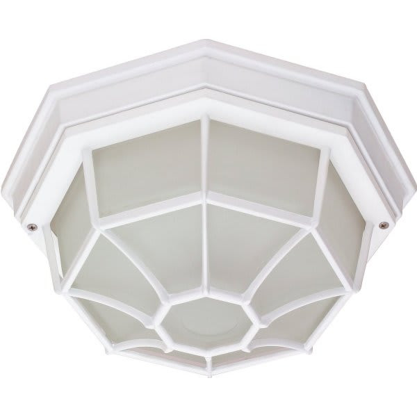 Satco Nuvo 11.81 In. 1-Light Outdoor Ceiling Light (White)