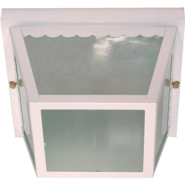 Satco Nuvo Carport 3 In. 2-Light Outdoor Ceiling Light (White)