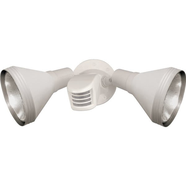 Satco Nuvo White Two-Light 14 Exterior Par38 Flood Light With Motion Sensor