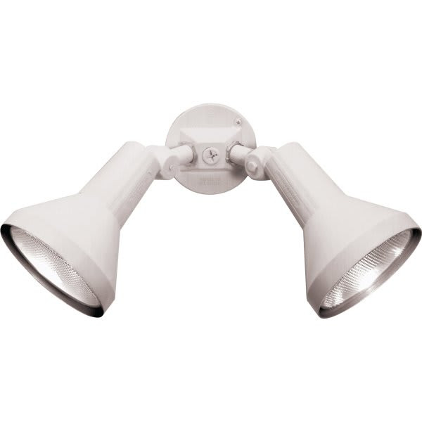 Satco Nuvo White Two-Light 15 Exterior Par38 Flood Light With Adjustable Swivel