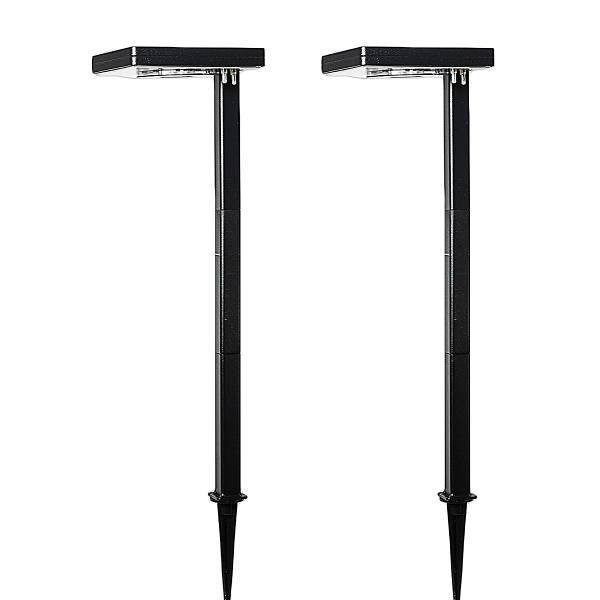 Gama Sonic Contemporary Square Solar Led Pathway Light, Black, Package Of 2