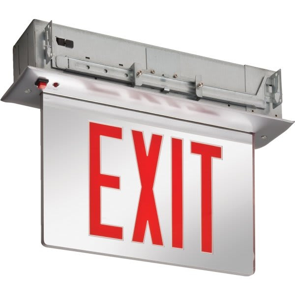 Lithonia Lighting Red Aluminum Recessed Mount LED Exit Sign 11-1/8" Edgr 1 R El M4