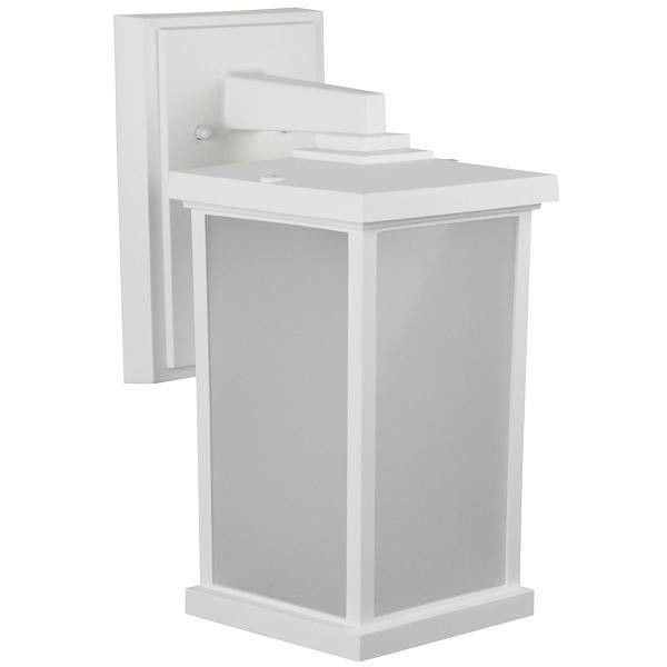 Liteco Hutton Large Wall Fixture With Photocell And Motion Sensor, White