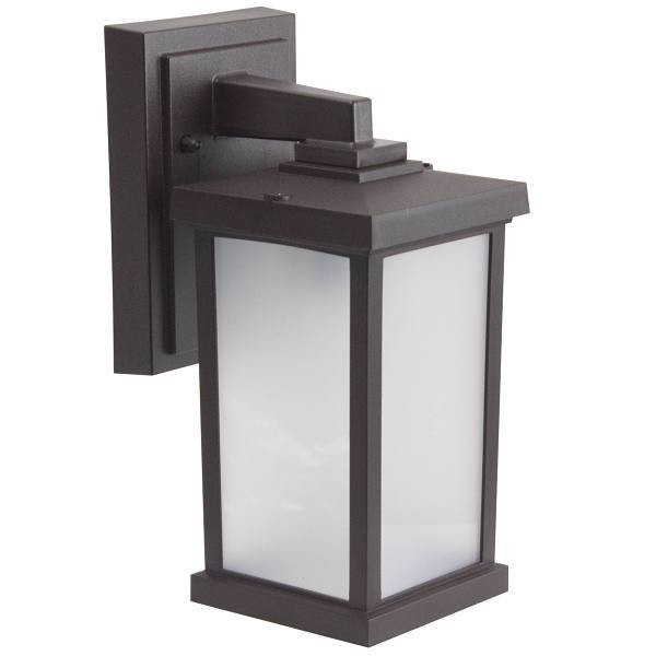 Liteco Hutton Small Wall Fixture With Photocell And Motion Sensor, Bronze