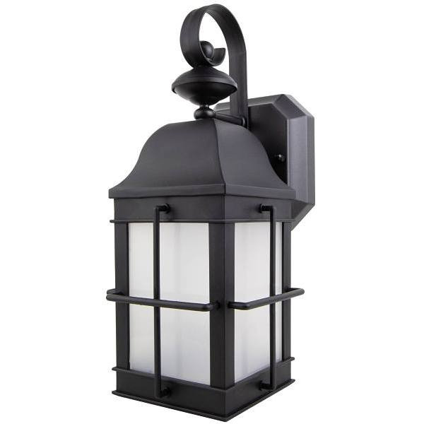 Liteco Stagecoach Wall Fixture With Photocell And Motion Sensor, Black