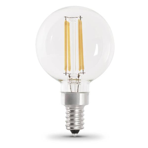 FEIT Electric G16-1/2 3.8w 5000k E12 Base Clear Filament LED Bulb (12-Pack)