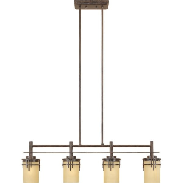 Designers Fountain Mission Ridge 5 In. 4-Light Pendant Fixture (Warm Mahogany)