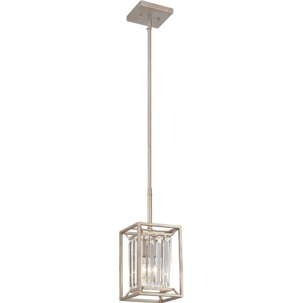 Designers Fountain Linares 7 In. 1-Light Pendant Fixture (Aged Platinum)