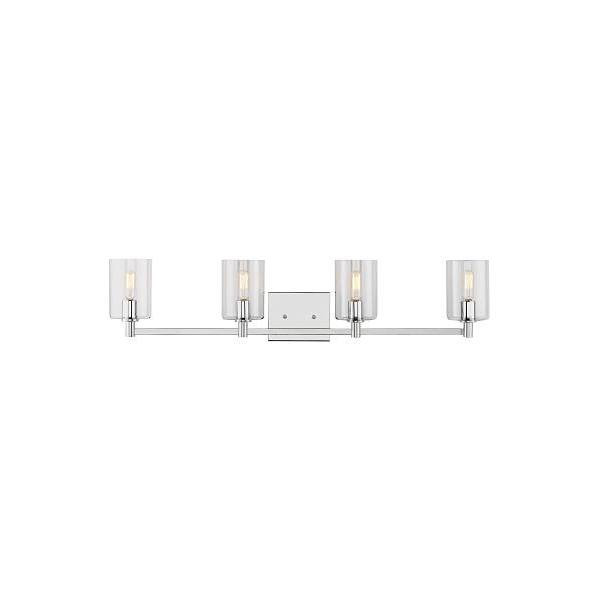 Generation Lighting Fullton 4-Light Chrome Vanity Light With Clear Glass Shades