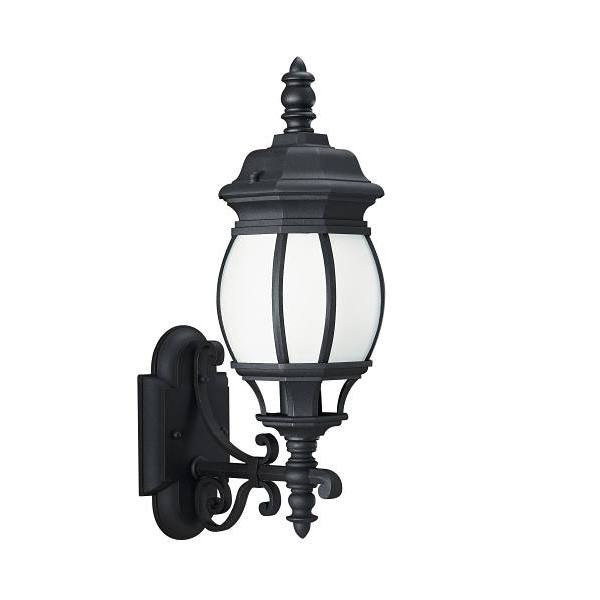 Generation Lighting Wynfield 19.75" 1-Light Black Wall Lantern With Frosted