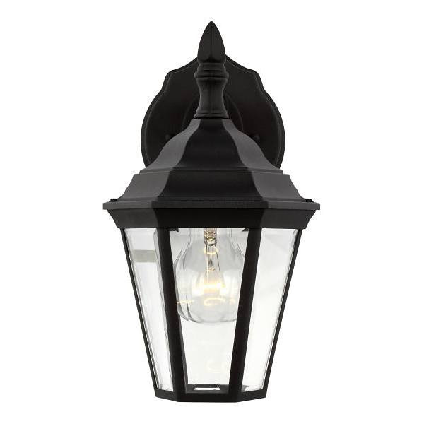 Generation Lighting Bakersville 11" 1-Light Black Wall Lantern With Clear Bevel