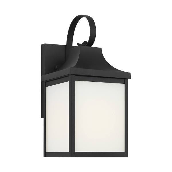 Generation Lighting Saybrook 13" 1-Light Textured Black Wall Lantern Sconce