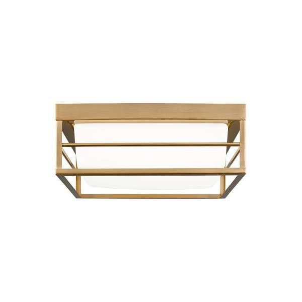 Generation Lighting Dearborn 12" LED Satin Brass Ceiling Fixture With Etch Opal