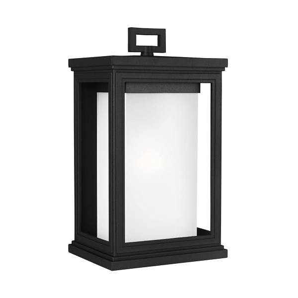 Generation Lighting Roscoe 13.5" 1-Light Textured Black Wall Lantern, Medium