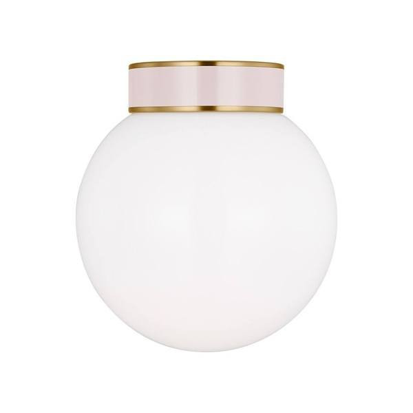 Generation Lighting Monroe 1-Light Burnished Brass Ceiling Fixture With White