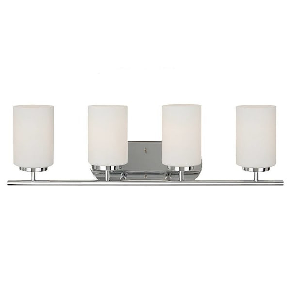 Generation Lighting Oslo 4light Chrome Vanity Light With Cased Opal Etched Shade