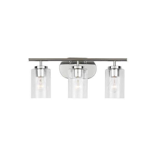 Generation Lighting Oslo 3-Light Chrome Vanity Light With Clear Seeded Shades