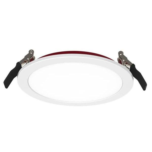Halco Fire Rated Slim Downlight, Smooth Trim, Select Cct, 15 Watt, 6", White