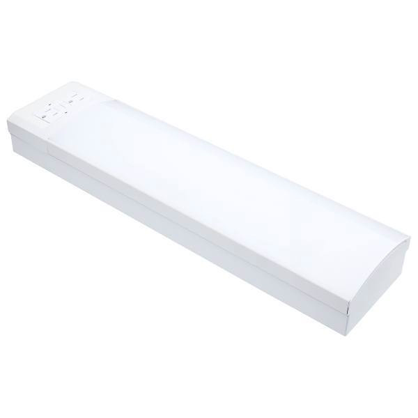 SATCO 18" LED Ceiling Wrap With Dual Gfci, CCT Selectable, 14 Watt, White