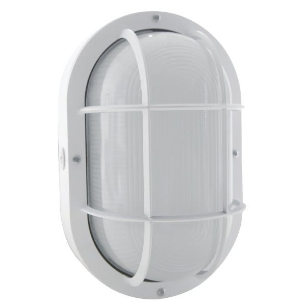 Satco 7 In. 1-Light Outdoor Ceiling Light (White)