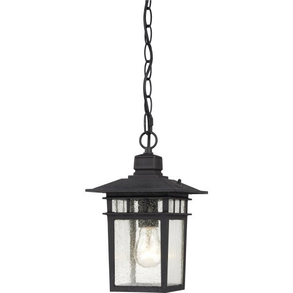 Satco Nuvo Cove Neck 7 X 12 In. 1-Light Hanging Outdoor Lantern (Textured Black)