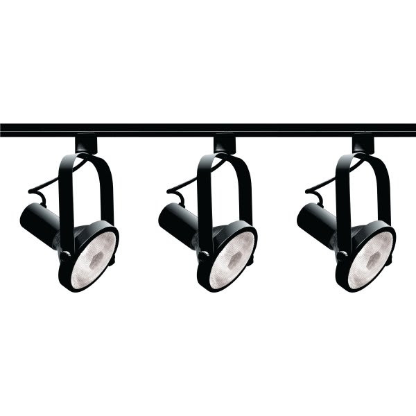 Satco Nuvo Black Three-Light Par30 Gimbal Ring Track Kit