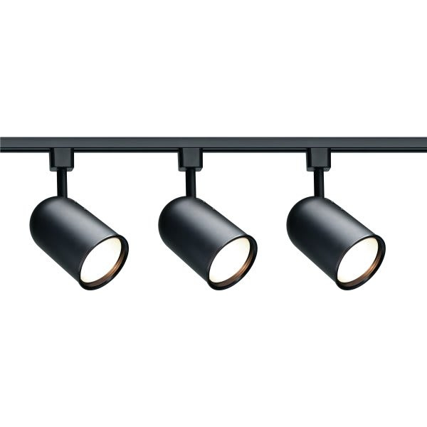 Satco Nuvo Black Three-Light R30 Bullet Cylinder Track Kit