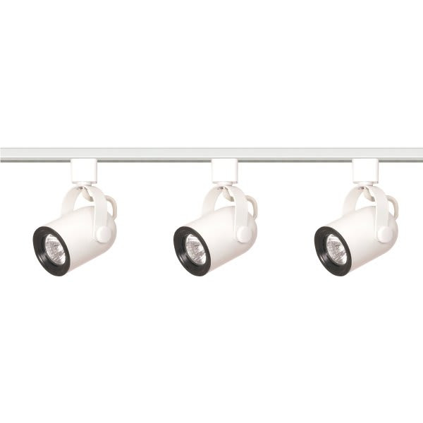 Satco Nuvo White Three-Light Mr16 Line Voltage Round Back Track Kit