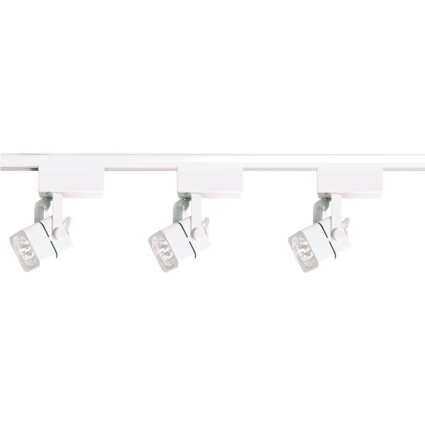 Satco Nuvo White Three-Light Mr16 Low Voltage Square Track Kit