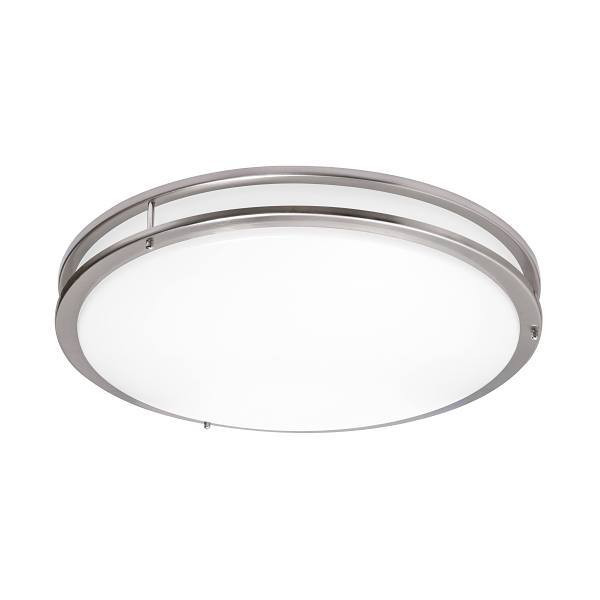 AFX Carlisle 24 In. LED Flush Mount, Selectable 5cct, 34 Watt, Satin Nickel