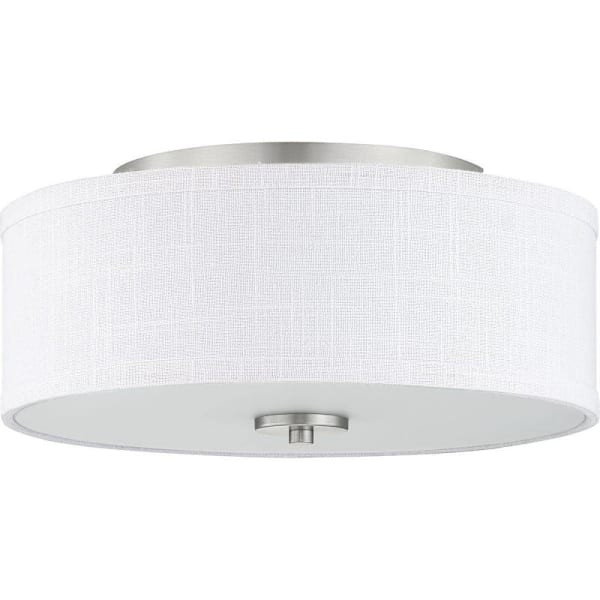 Progress Lighting Inspire 2-Light Indoor Flush Mount, 13", Brushed Nickel