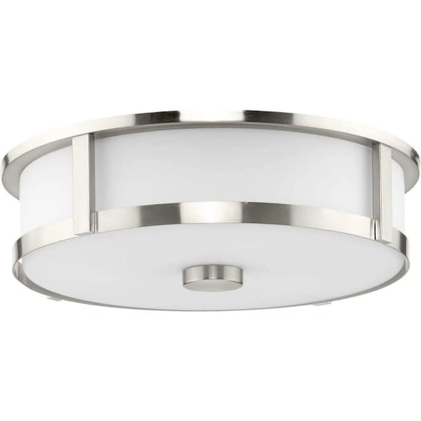 Progress Lighting Gilliam 3-Light Flush Mount, 16", Brushed Nickel, Frosted