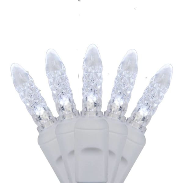 Wintergreen Lighting 70 M5 LED Icicle Lights On White Wire, Cool White, 7'