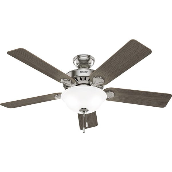Hunter Fan 52" Pro'S Best Ceiling Fan With LED And Pull Chain, Brushed Nickel
