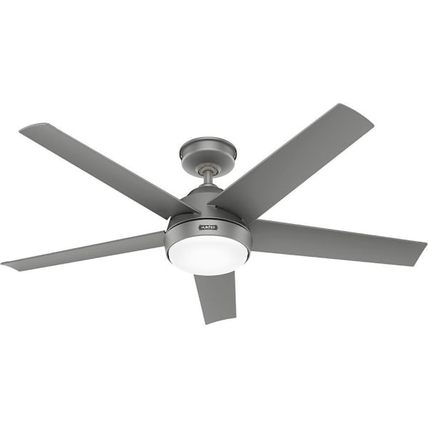 Hunter Fan 52" Skyflow Weathermax Ceiling Fan With LED Light, Matte Silver